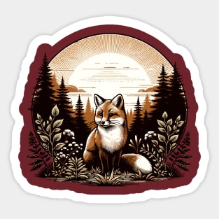 Fox in the forest Sticker